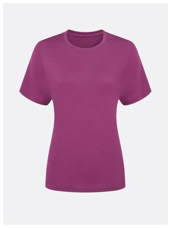 Футболка жіноча Rab Crimp Logo Tee Wmns, Plum, XS (SHM_RB QBL-69-PLM-08)