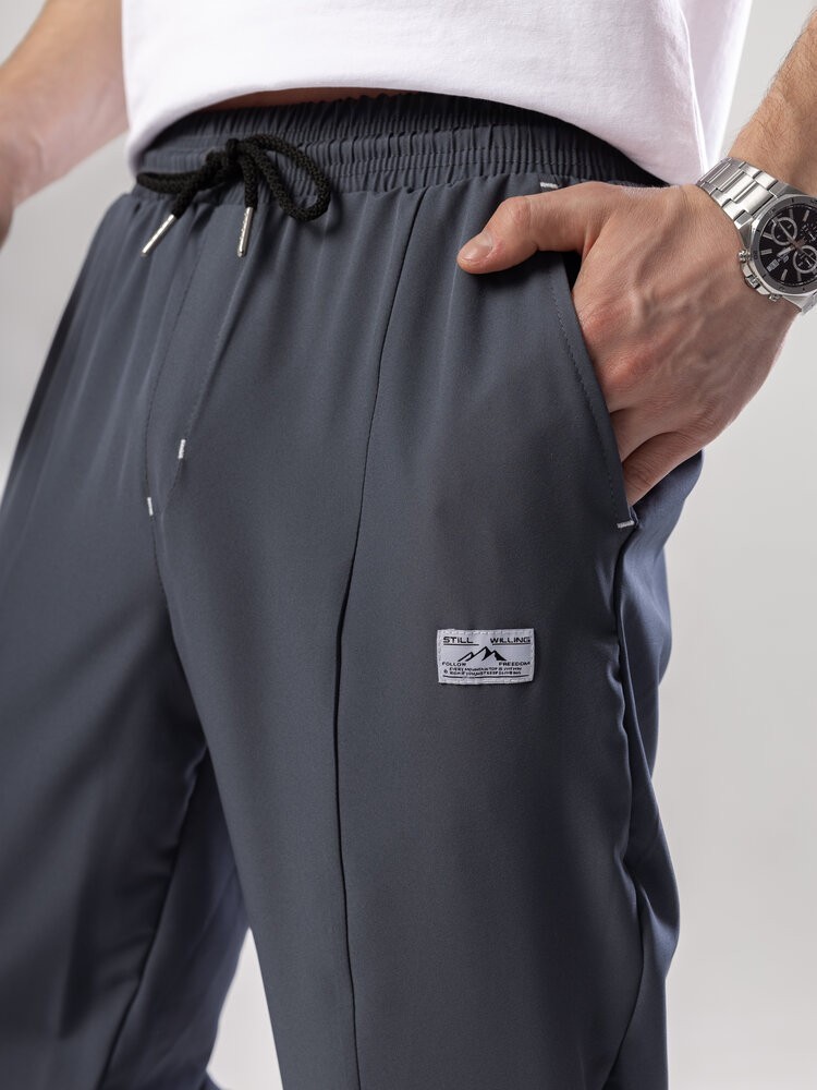Мужские повседневные джоггеры. Темно-серые летние джогеры с карманами Pobedov Savaya
