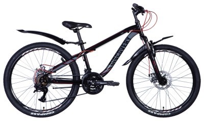 Велосипед 24" Discovery FLINT AM DD 2024 (черный)