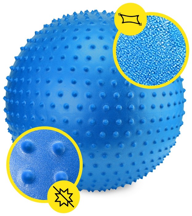М'яч для фітнесу (фітбол) Cornix 55 см масажний Anti-Burst XR-0467 Blue