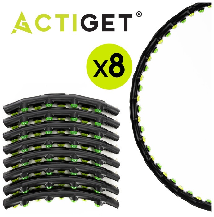 Обруч для талії Actiget (хулахуп) масажний, складний 88 см 1.2 кг ACT0135 Black