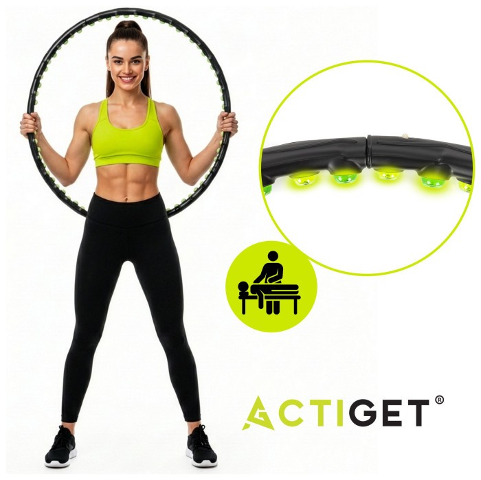 Обруч для талії Actiget (хулахуп) масажний, складний 88 см 1.2 кг ACT0135 Black
