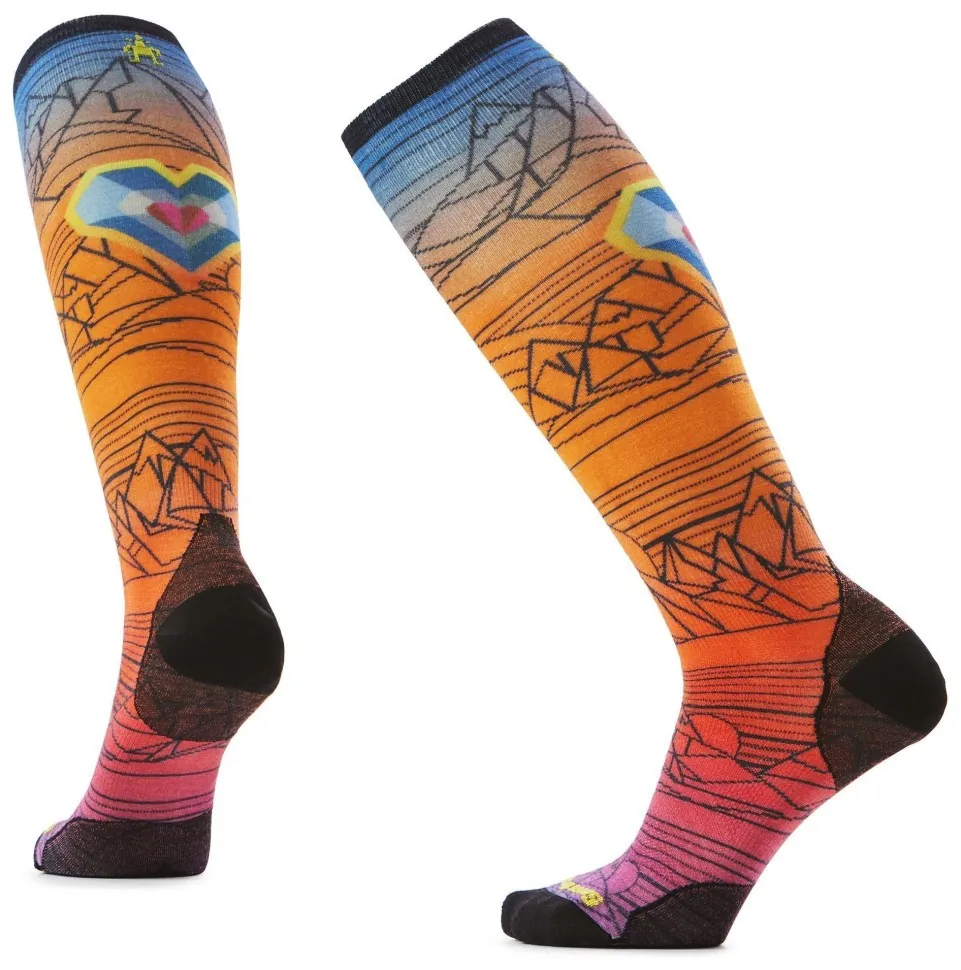 Шкарпетки чоловічі Smartwool Ski Zero Cushion Geo Peaks Print OTC, Orange Rust, L (SHM_SW 002896.L17-L)