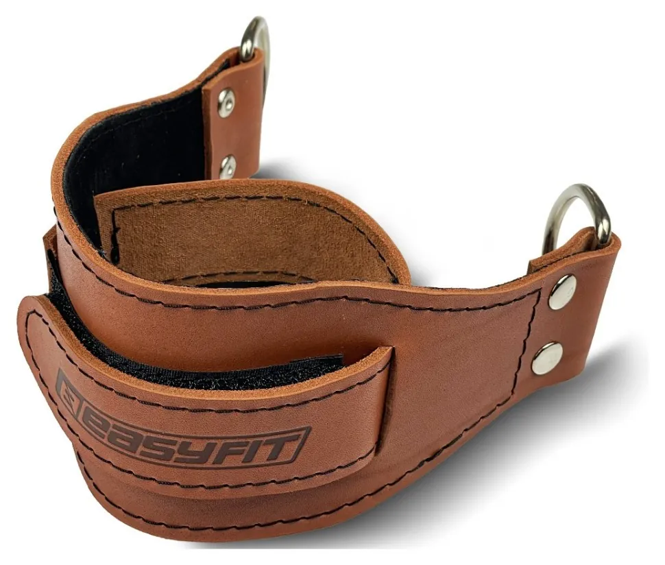 Манжета EasyFit F9 коричнева для тяги на тренажері (шкіра) (EFIT_EF-LGSTR-F9-BR)