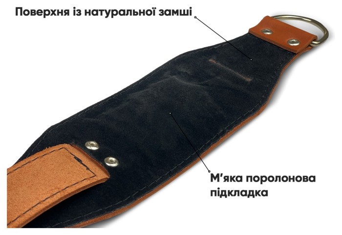 Манжета EasyFit F9 коричневая для тяги на тренажере (кожа).