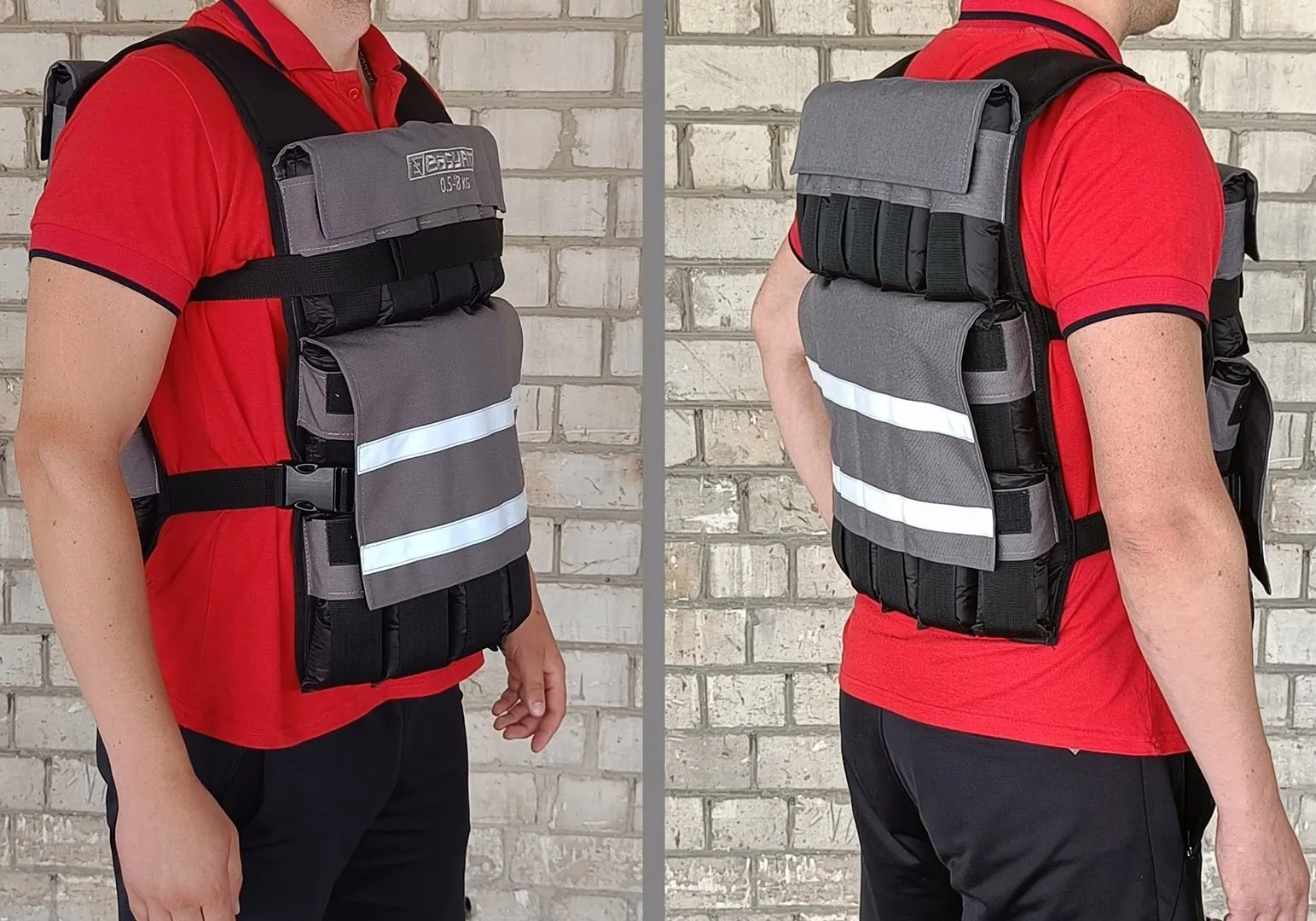 Жилет обтяжувач EasyFit Armor 18 кг набірний з кроком 0,5 кг (Чорний)