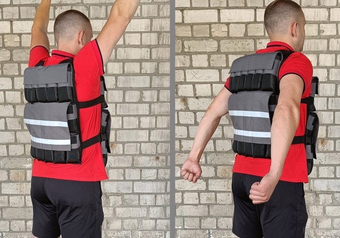 Жилет утяжелитель EasyFit Armor 18 кг наборный с шагом 0,5 кг