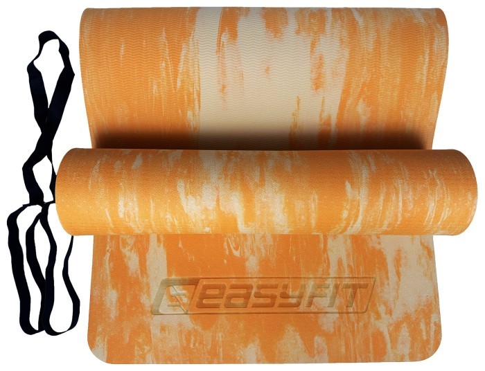 Коврик для йоги и фитнеса EasyFit s-EVA Mat 8 мм Оранжевый