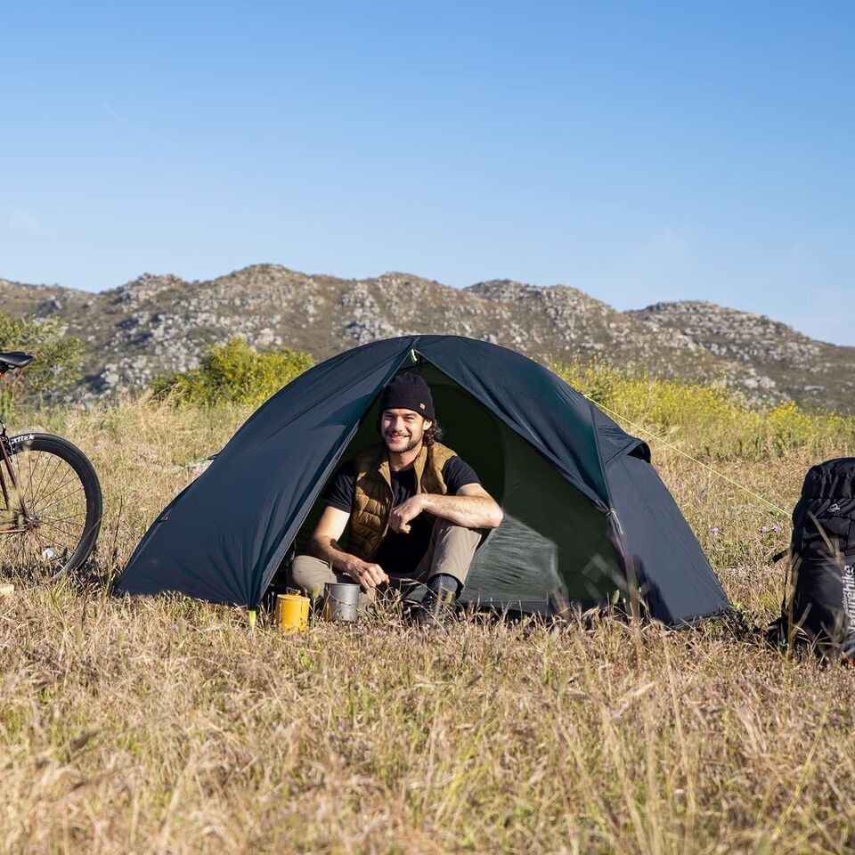 Палатка сверхлегкая одноместная с футпринтом Naturehike Cycling 1 NH18A095-D, 210T, темный синий