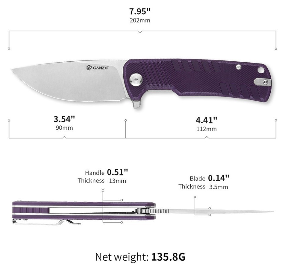 Ніж складаний Ganzo G769-PL, укр, укр