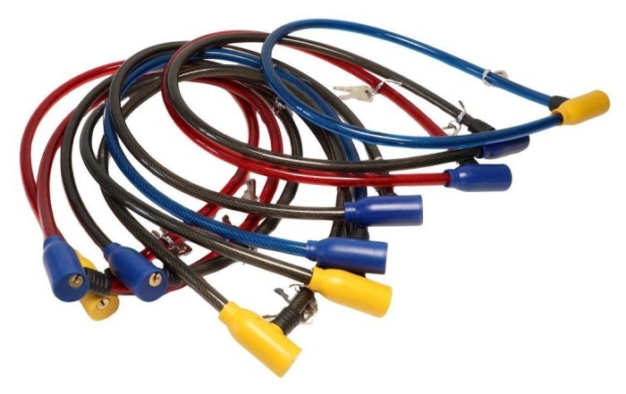 Замок тросовий на ключі VLT PJ-097 800мм *10мм мікс (упак. 10 шт) AM (брендоване пакування), укр, укр