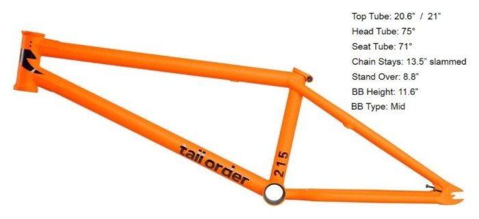 Рама Tall Order 215 V3 Frame - матовая оранжевая (Matt Orange) 20.6