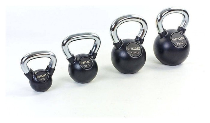 Гиря гумова з хромованою ручкою 36 кг ТА-5162-36