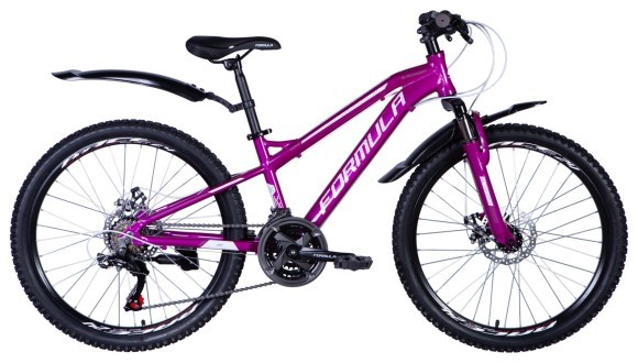 Велосипед AL 24" Formula BLACKWOOD 1.0 DD FR рама-12,5" фиолетовый 2024 крылья, крыло пер., крыло зад., подножка