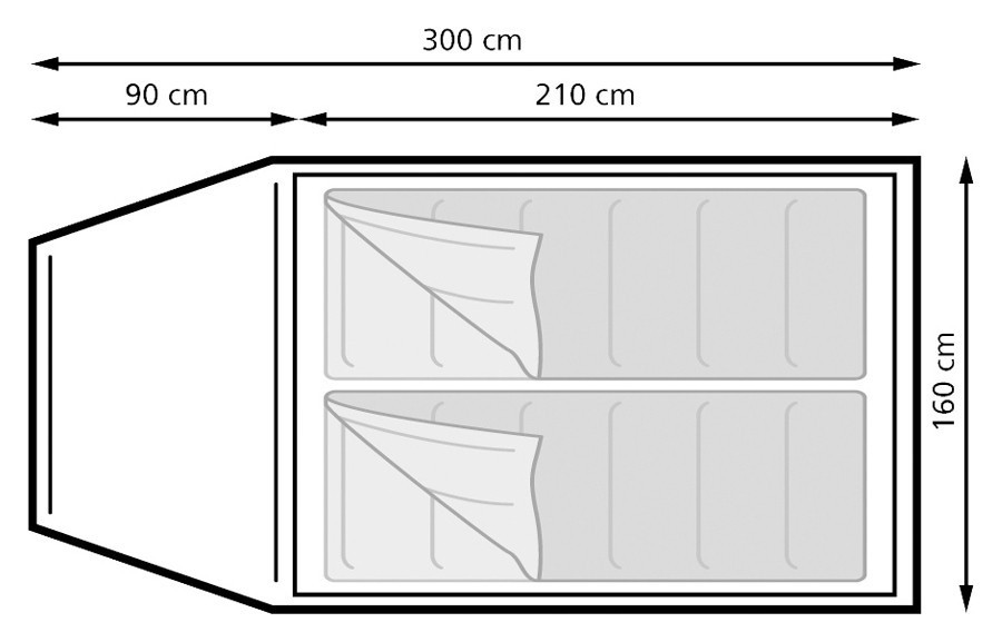 Палатка туристическая Eurotrail CAMPSITE ROCKY 2 0604 Royal blue/charcoal (ETTE0801)