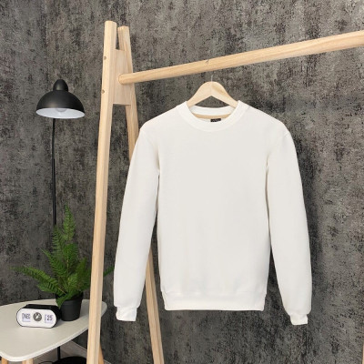 Свитшот мужской однотонный молочный Pobedov 001