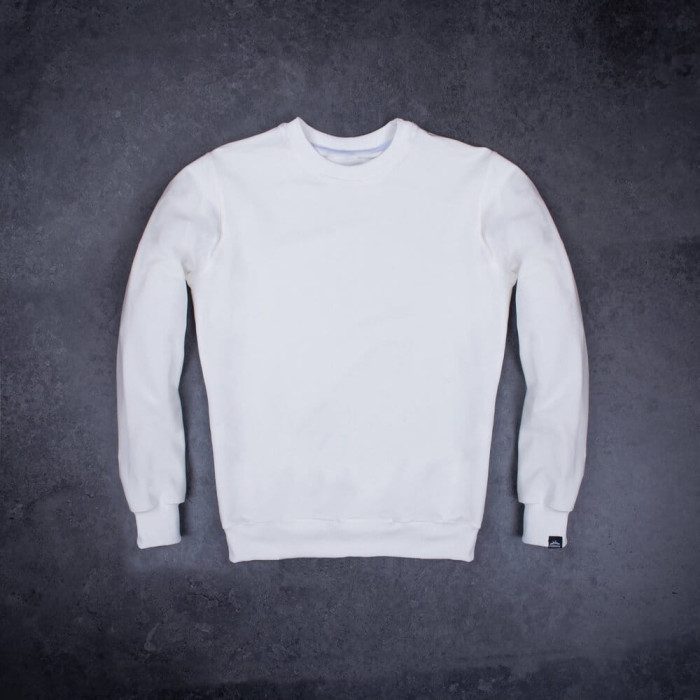 Свитшот мужской однотонный молочный Pobedov 001