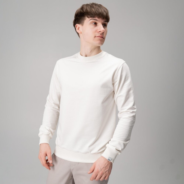 Свитшот мужской однотонный молочный Pobedov 001