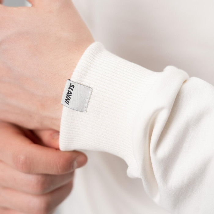 Свитшот мужской однотонный молочный Pobedov 001