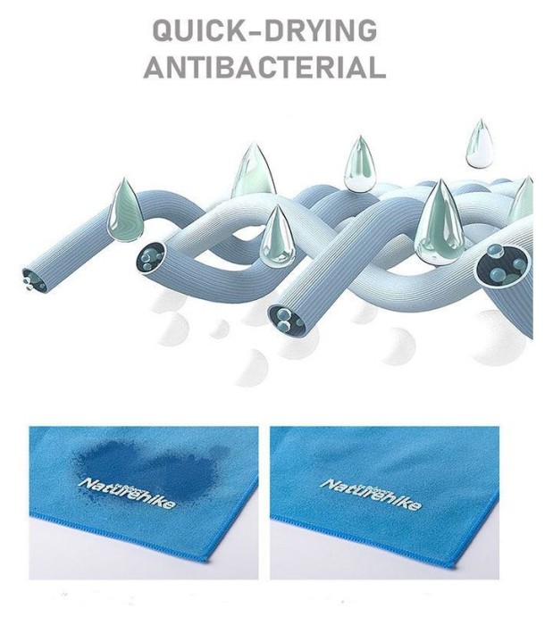 Рушник антибактеріальний швидковисихаючий Fitness Naturehike NH20FS009, 160*80, чорний, укр, укр