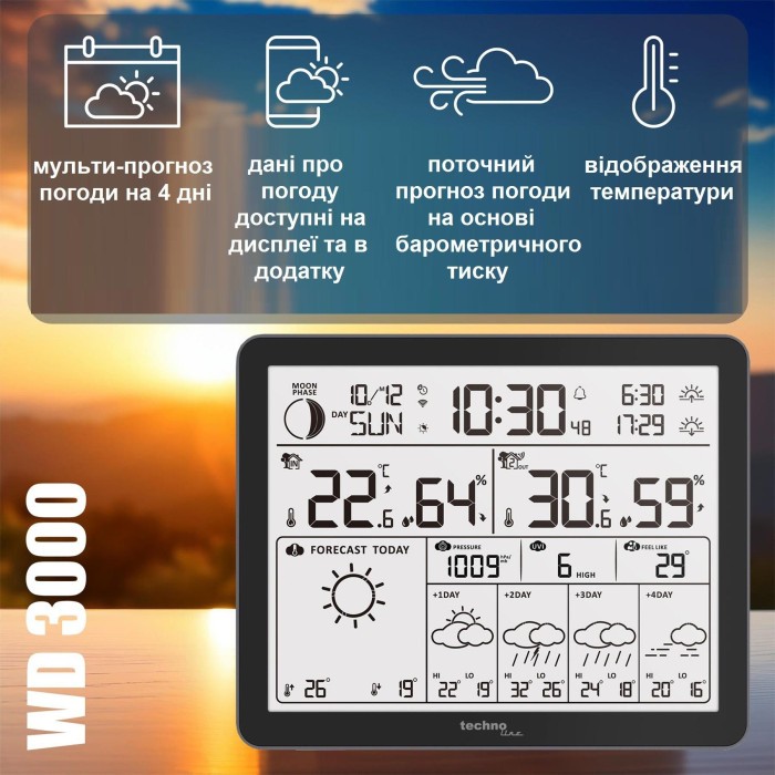 Метеостанция Technoline Tuya Smart/SmartLife WD3000 Black (WD3000)