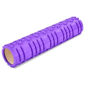 Роллер для занятий йогой и пилатесом Zelart Grid Combi Roller FI-6673 (d-14см, l-61см), фиолетовый