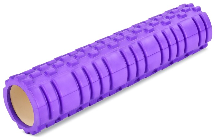 Ролер для занять йогою та пілатесом Zelart Grid Combi Roller FI-6673 (d-14см, l-61см), фіолетовий, укр, укр