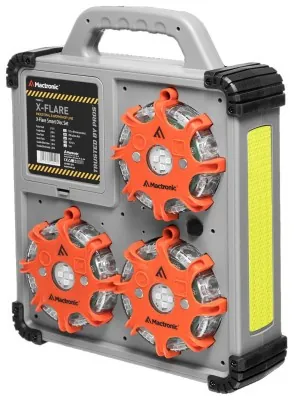 Комплект профессиональных фонарей Mactronic X-Flare (30 Lm) Red/Blue/Amber Recharg 12/220V (PSD0112)