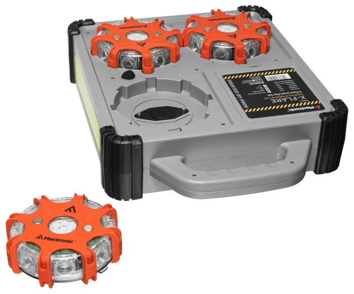 Комплект профессиональных фонарей Mactronic X-Flare (30 Lm) Red/Blue/Amber Recharg 12/220V (PSD0112)