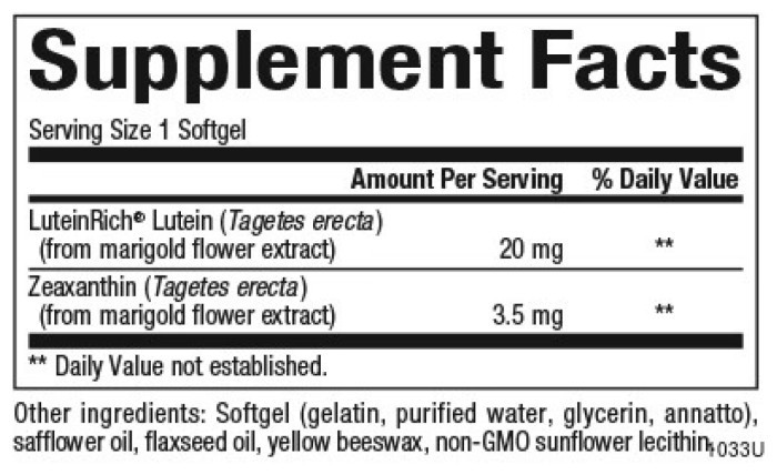 Lutein 20mg - 60 softgels