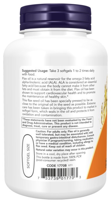 Flax Oil 1000mg - 100 softgels