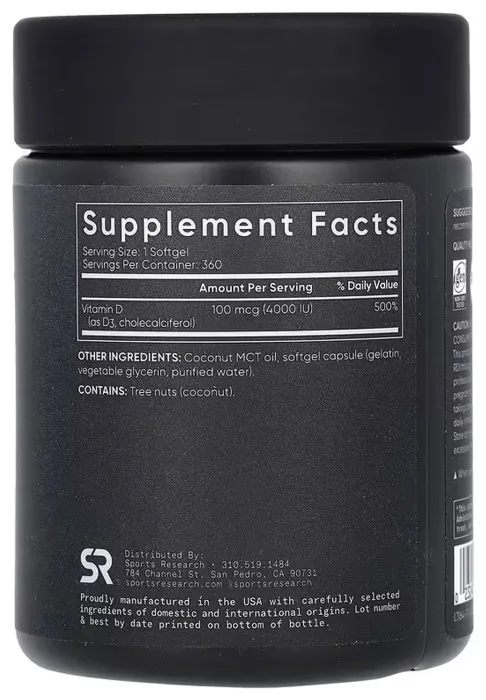 Vitamin D3 4000IU - 360 softgels
