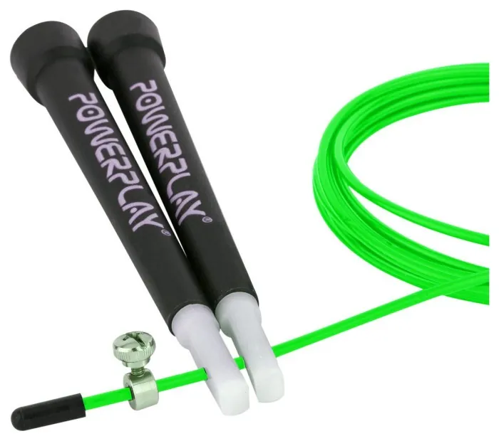 Скакалка швидкісна PowerPlay 4202 Ultra Speed Rope Зелена (2,9m.)