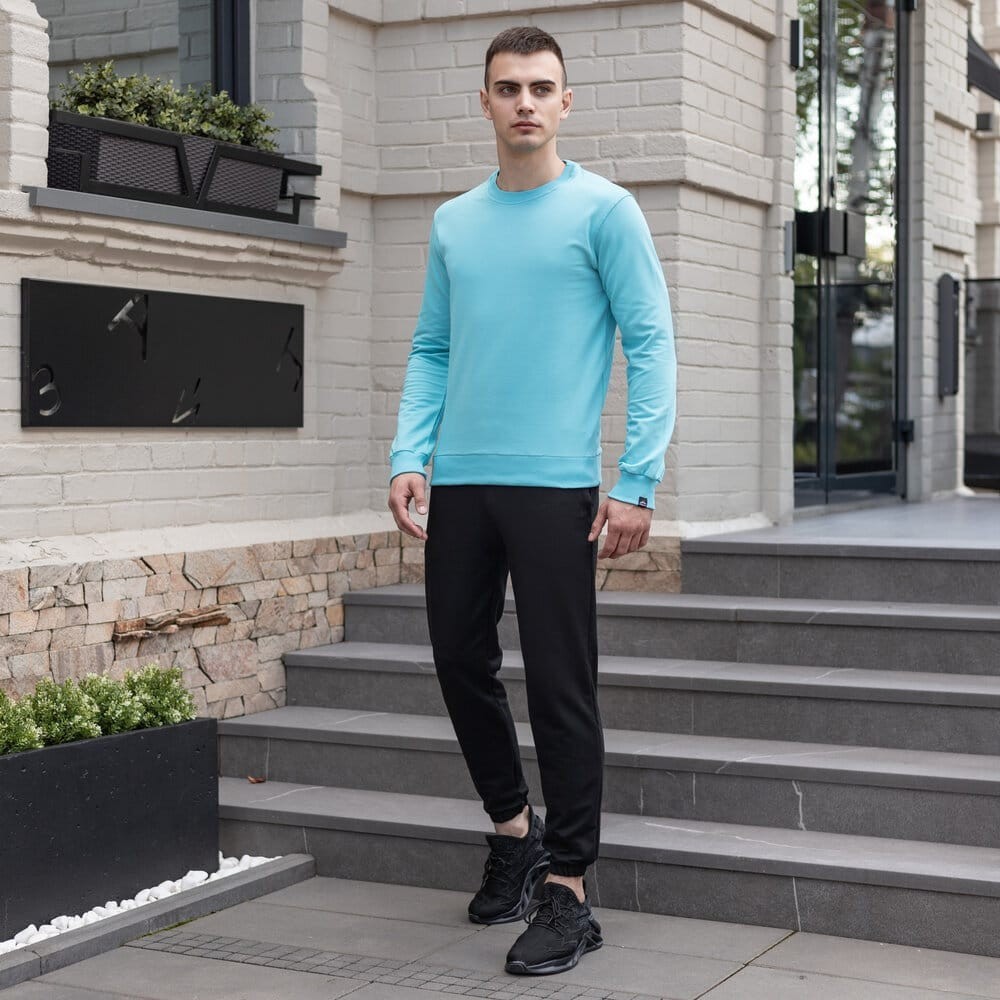 Світшот чоловічий однотонний яскравий ментол Pobedov 001, укр, укр