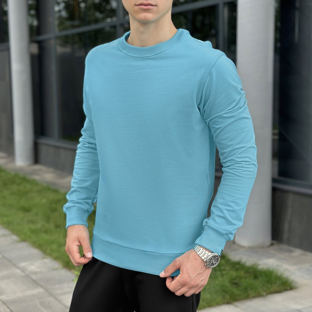 Світшот чоловічий однотонний яскравий ментол Pobedov 001, укр, укр