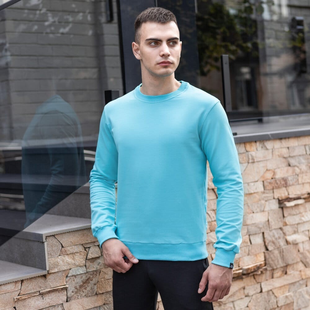 Світшот чоловічий однотонний яскравий ментол Pobedov 001, укр, укр