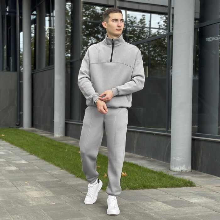 Сталевий спортивний костюм для чоловіків. Комплект осінь зима Pobedov Grand ЗИМА, укр, укр