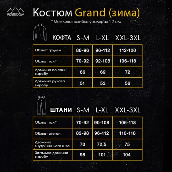 Сталевий спортивний костюм для чоловіків. Комплект осінь зима Pobedov Grand ЗИМА, укр, укр