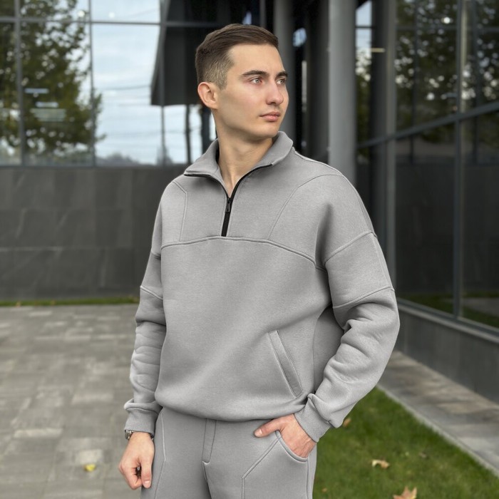 Сталевий спортивний костюм для чоловіків. Комплект осінь зима Pobedov Grand ЗИМА, укр, укр