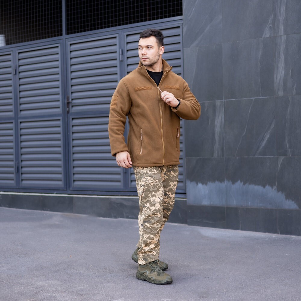 Толстовка чоловіча на блискавці койот флісова Patriot