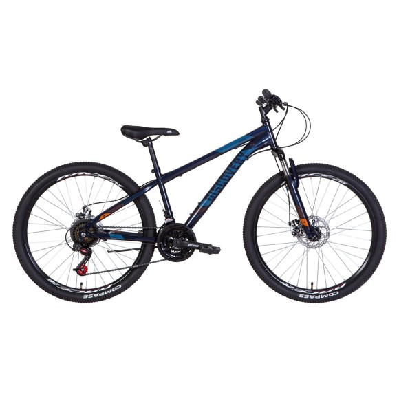 Велосипед 26" Discovery RIDER AM DD 2022 (темно-синій з помаранчевим (м))