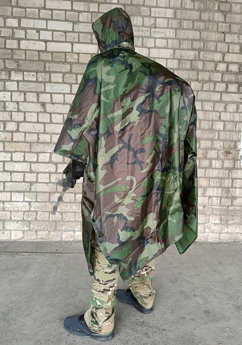 Тактический дождевик-пончо EasyFit RainC (военный плащ ВСУ) woodland