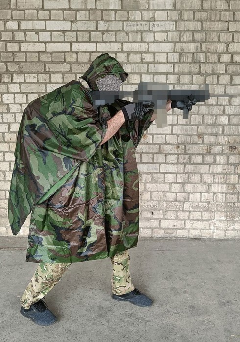Тактический дождевик-пончо EasyFit RainC (военный плащ ВСУ) woodland