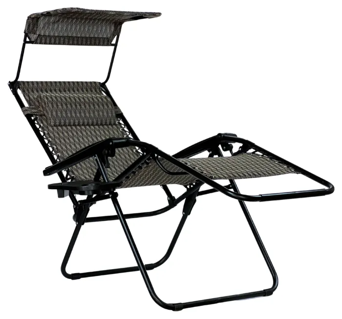 Розкладне крісло шезлонг з козирком LEOBRO Zero Gravity Plaid (LB-ZGC-H1-PLD