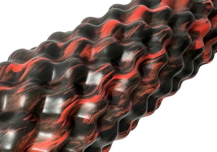 Масажний ролик EasyFit Bubbles 45 см Чорний-червоний