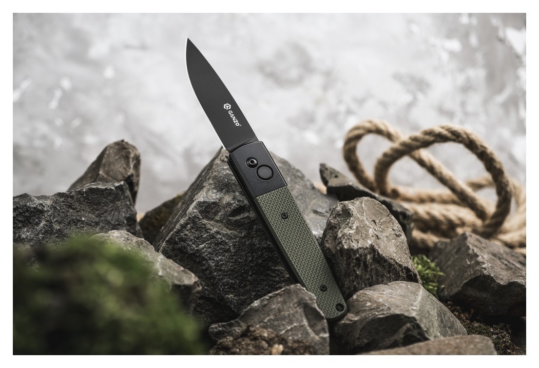 Ніж складаний Ganzo G721B-GR зелений, чорний клинок, укр, укр