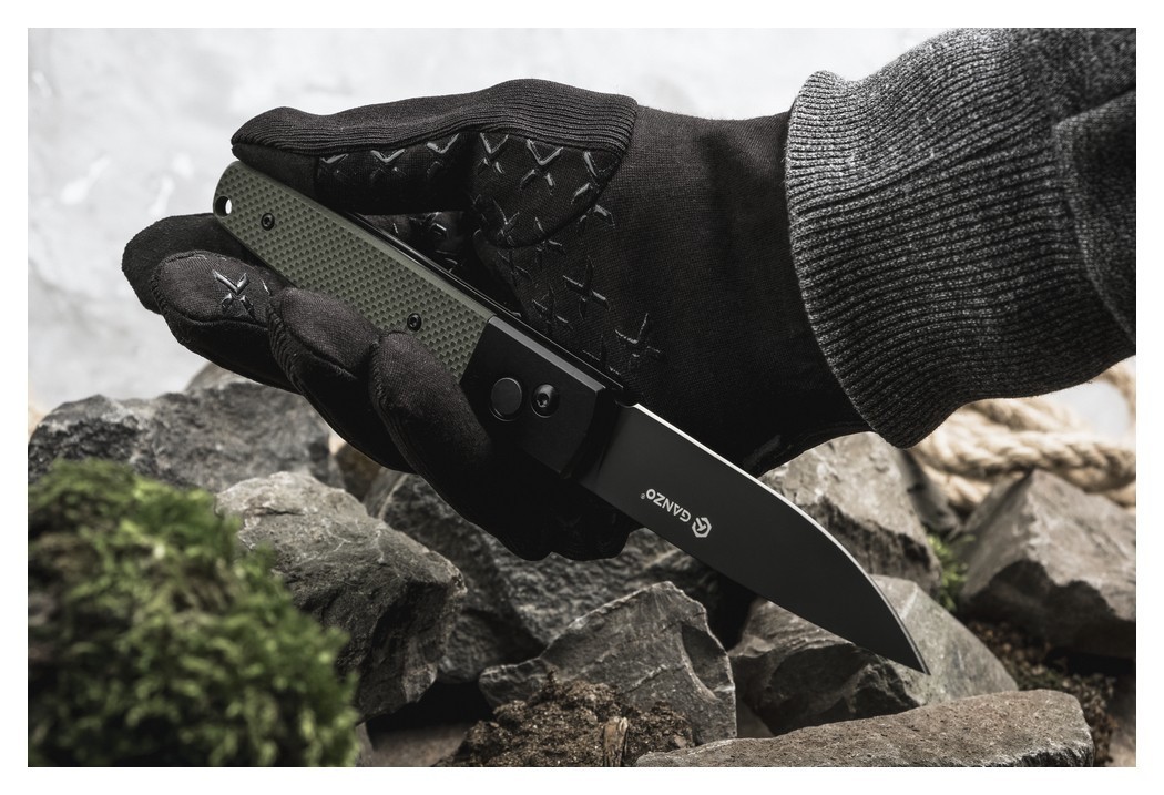 Ніж складаний Ganzo G721B-GR зелений, чорний клинок, укр, укр