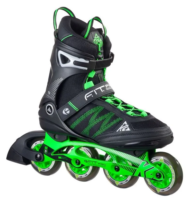 Роликові коньки для дорослих K2 F.I.T. PRO 84 M 44.5 (11.0US) 290мм Black/green (30A0005) (290мм)