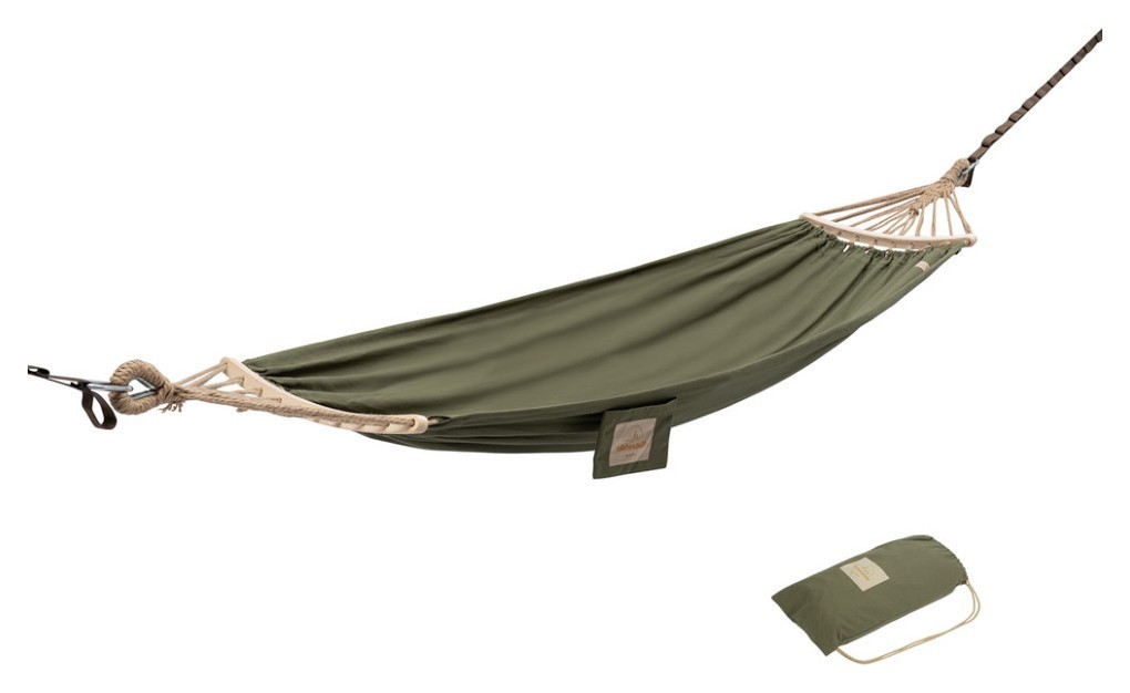 Гамак одномісний без перекидання Naturehike CNK2450WS018, бавовна, зелений, укр, укр