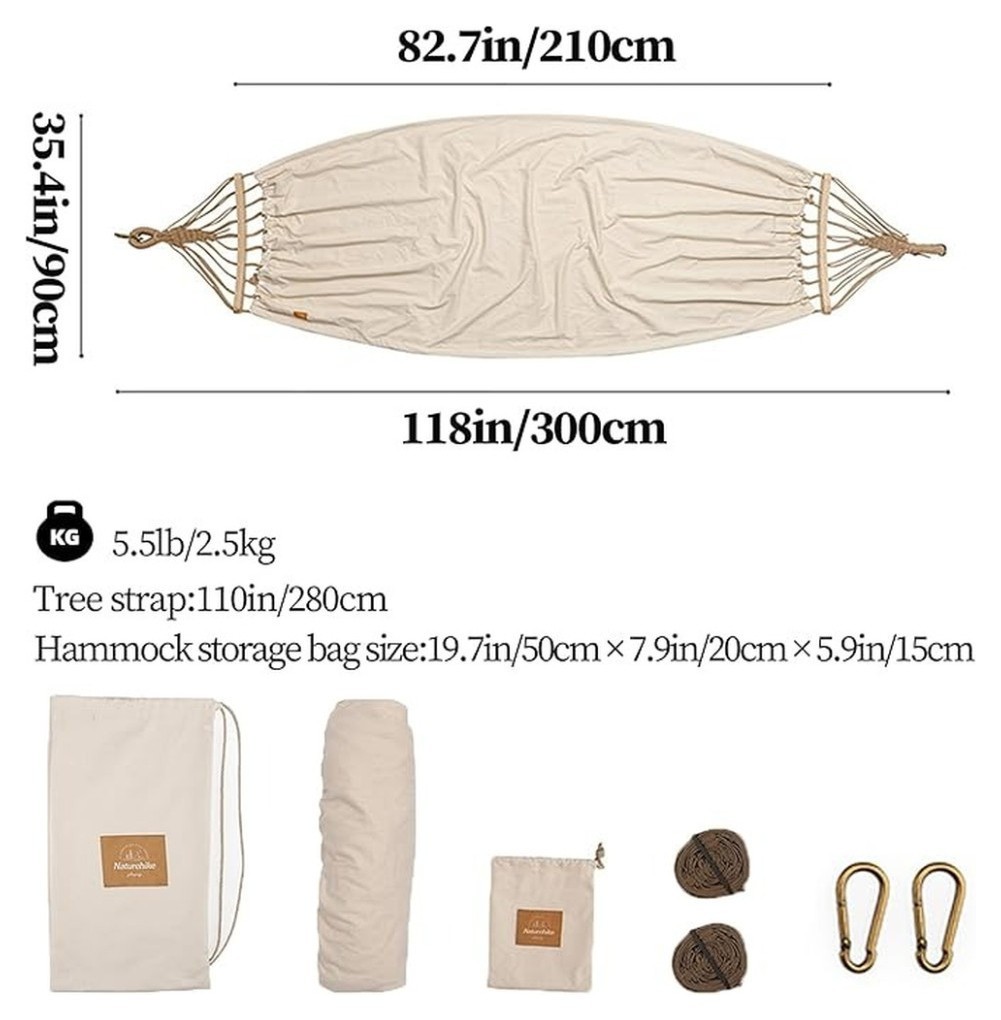 Гамак одномісний без перекидання Naturehike CNK2450WS018, бавовна, зелений, укр, укр